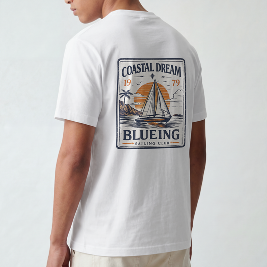 Coastal Dream Sailing Club T-Shirt — Vintage Sailboat Graphic Tee