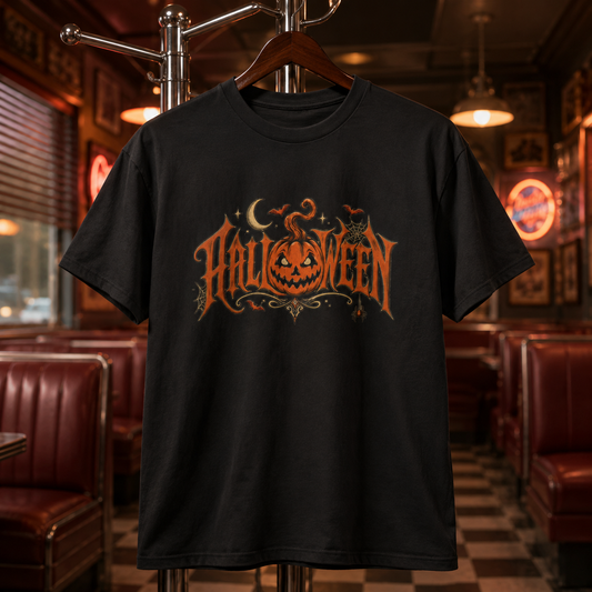 Halloween Pumpkin Graphic Tee — Spooky Jack-o'-Lantern Shirt