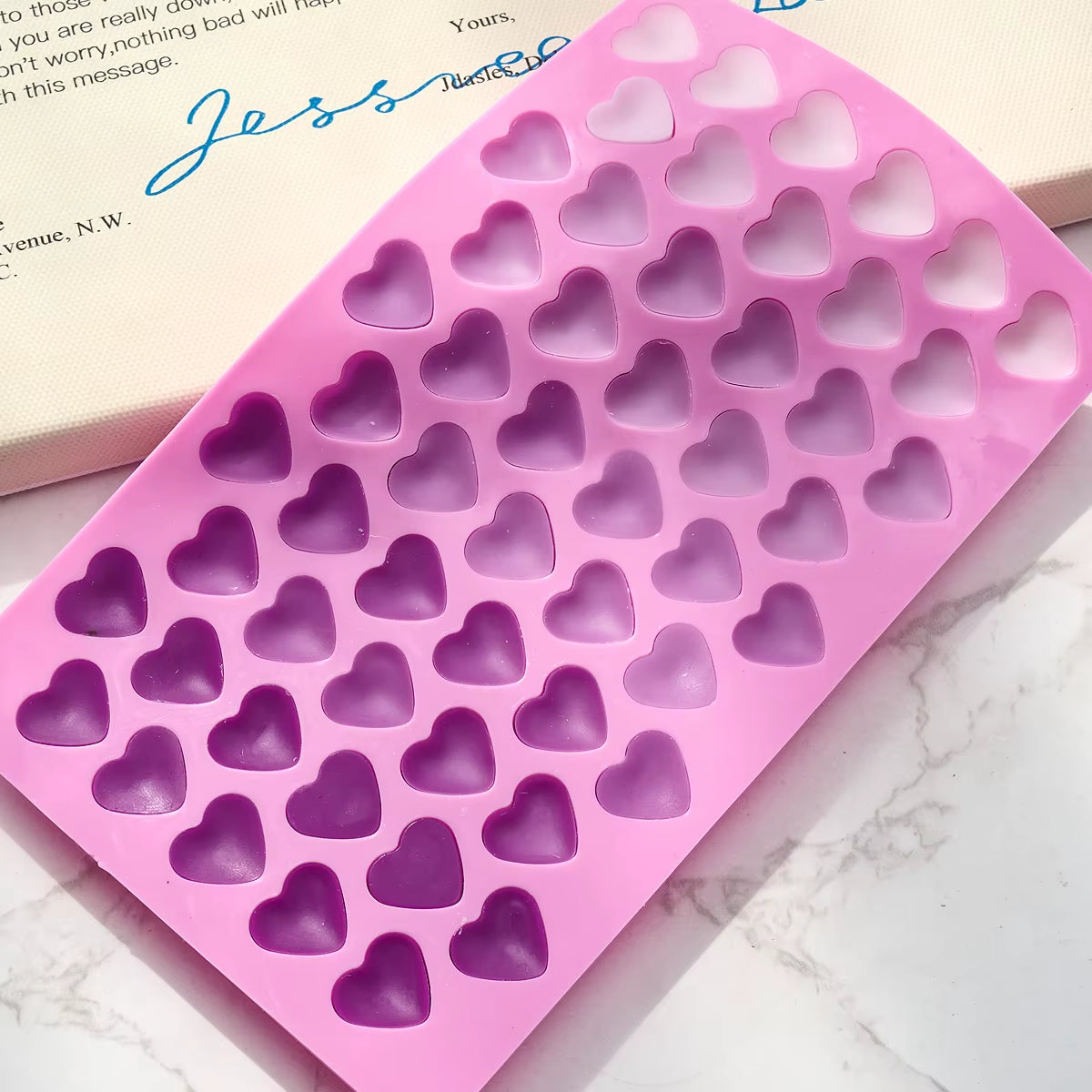 55 Compartment Heart Silicone Candle Mold Valentine'S Day Candles Making Kit DIY Love Cake Chocolate Baking Mould Party Gifts