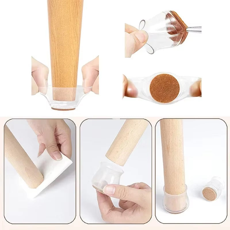 16/4Pcs Chair Leg Caps Silicone Feet Protector Pads Furniture Table Covers Socks Plugs Cover Furniture Leveling Feet Home Decor