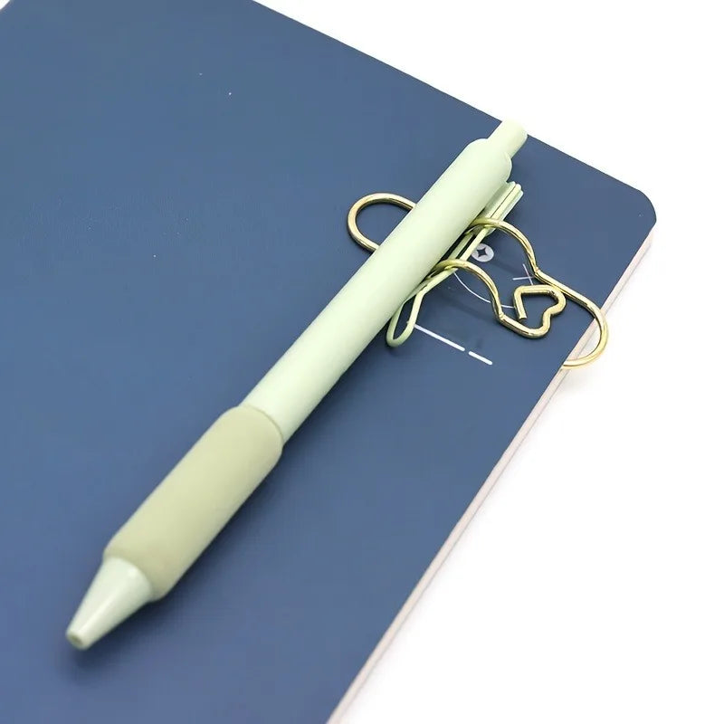 4 Multifunctional Pen Clip Pen Hanging Love Paper Clip Pen Button Notebook Accessories Fixed Seat Pen Clip