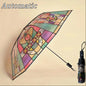 British Wind Rainforest Arch Transparent Umbrella Stained Glass Transparent Umbrella Long Handle Automatic Large Romantic Sunny