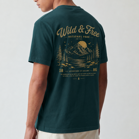 Wild & Free National Park T-Shirt — Mountain Vintage Outdoor Tee