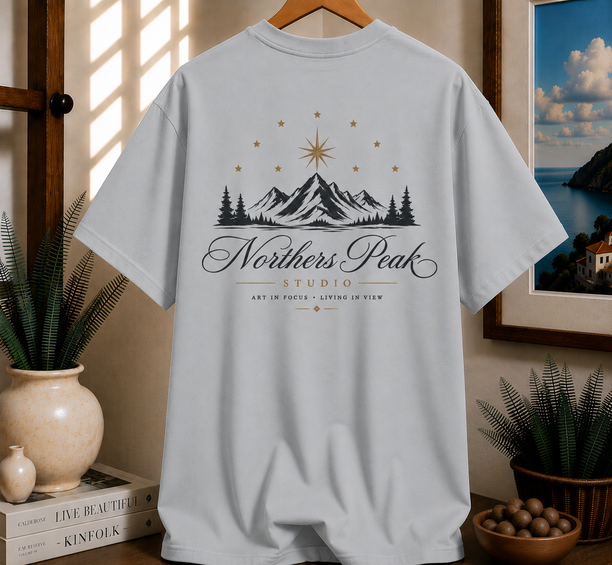 Northern Peak Mountain T‑Shirt — Scenic Retro Adventure Tee