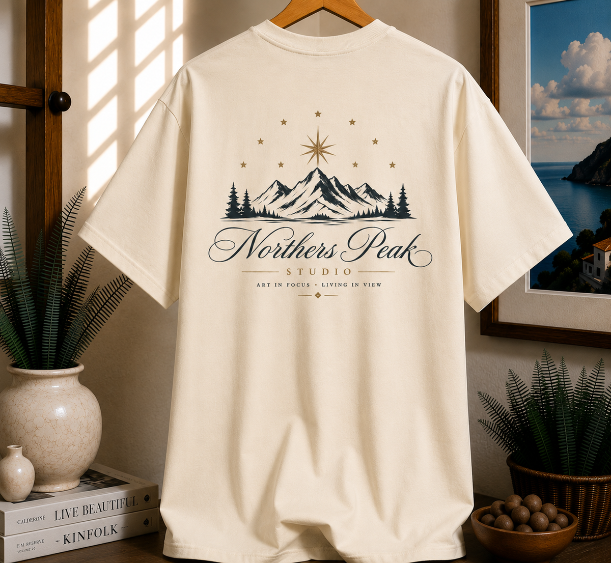 Northern Peak Mountain T‑Shirt — Scenic Retro Adventure Tee