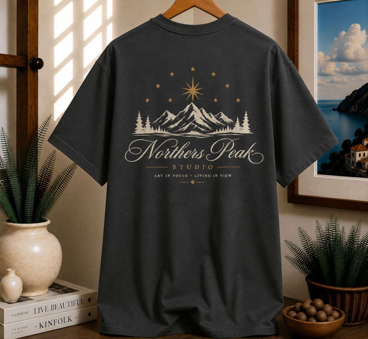 Northern Peak Mountain T‑Shirt — Scenic Retro Adventure Tee