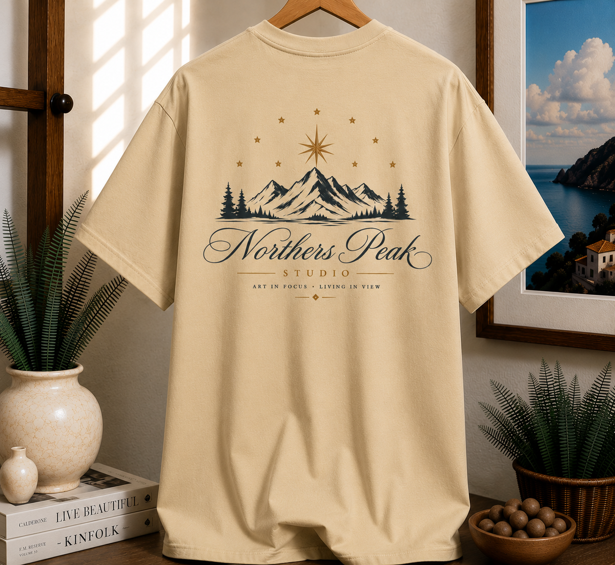 Northern Peak Mountain T‑Shirt — Scenic Retro Adventure Tee
