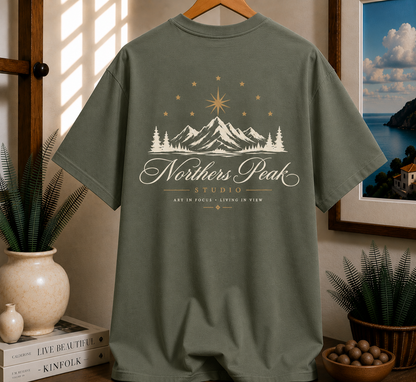 Northern Peak Mountain T‑Shirt — Scenic Retro Adventure Tee
