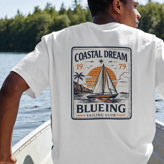 Coastal Dream Sailing Club T-Shirt — Vintage Sailboat Graphic Tee