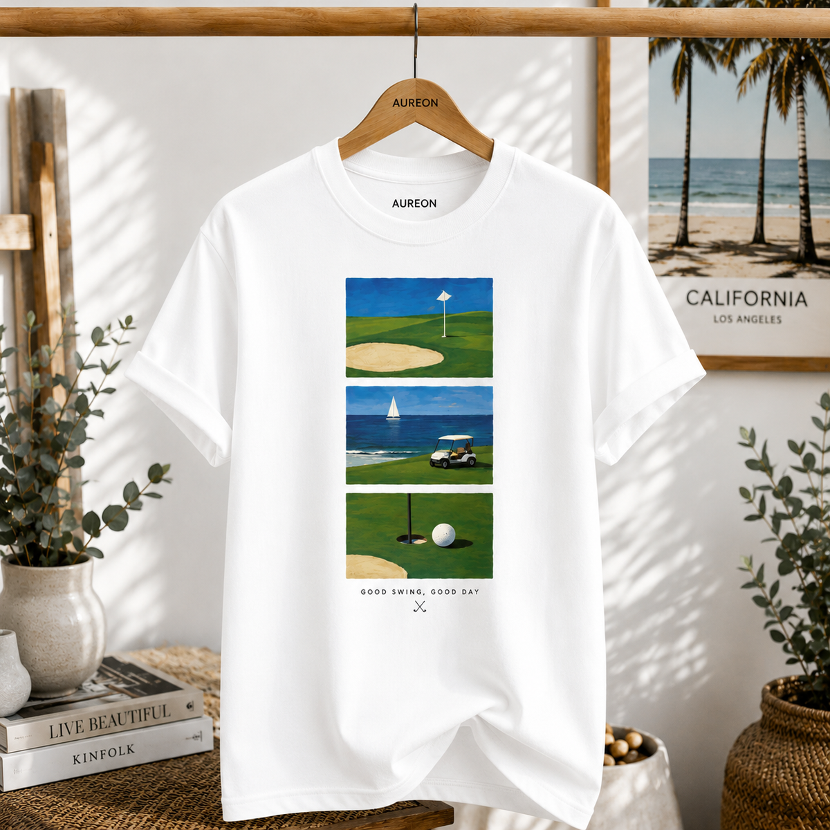 Golf Scenic T‑Shirt — Coastal Course Graphic Tee (Born Fair, Good Day)