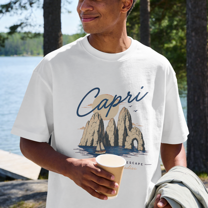 Capri Vintage Beach Tee — Capri Italy Coastal Graphic T-Shirt