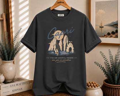 Capri Vintage Beach Tee — Capri Italy Coastal Graphic T-Shirt