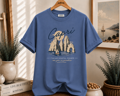 Capri Vintage Beach Tee — Capri Italy Coastal Graphic T-Shirt