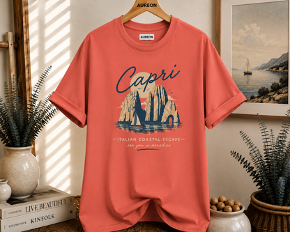 Capri Vintage Beach Tee — Capri Italy Coastal Graphic T-Shirt