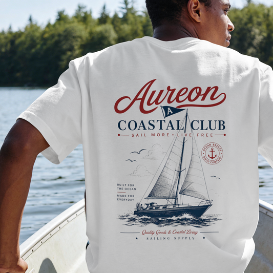 Coastal Club Sailboat T-Shirt — Aureon Nautical Graphic Tee