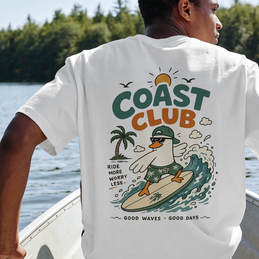 Coast Club Surf Tee — 'Coast Club' Seagull Surf Graphic T-Shirt