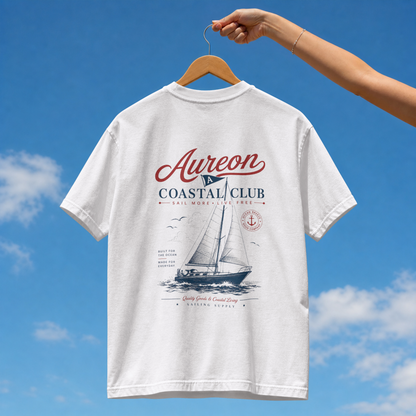 Coastal Club Sailboat T-Shirt — Aureon Nautical Graphic Tee