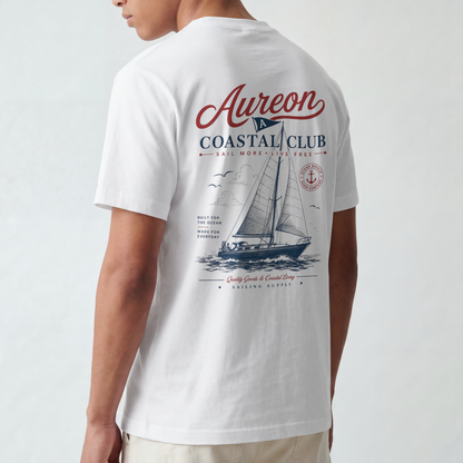 Coastal Club Sailboat T-Shirt — Aureon Nautical Graphic Tee