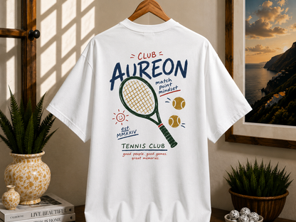 Tennis Tee — "Club Aureon" Graphic Tennis Shirt