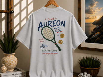Tennis Tee — "Club Aureon" Graphic Tennis Shirt