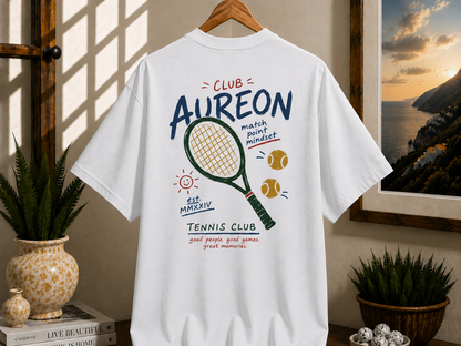 Tennis Tee — "Club Aureon" Graphic Tennis Shirt