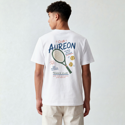 Tennis Tee — "Club Aureon" Graphic Tennis Shirt