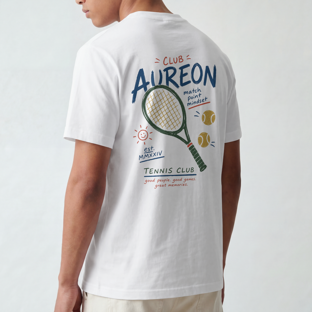 Tennis Tee — "Club Aureon" Graphic Tennis Shirt