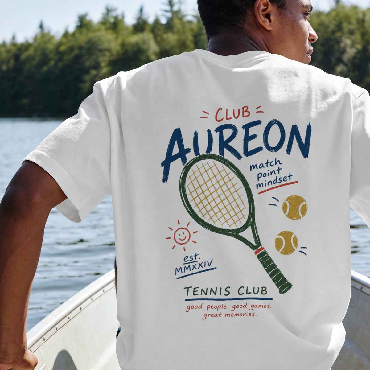 Tennis Tee — "Club Aureon" Graphic Tennis Shirt