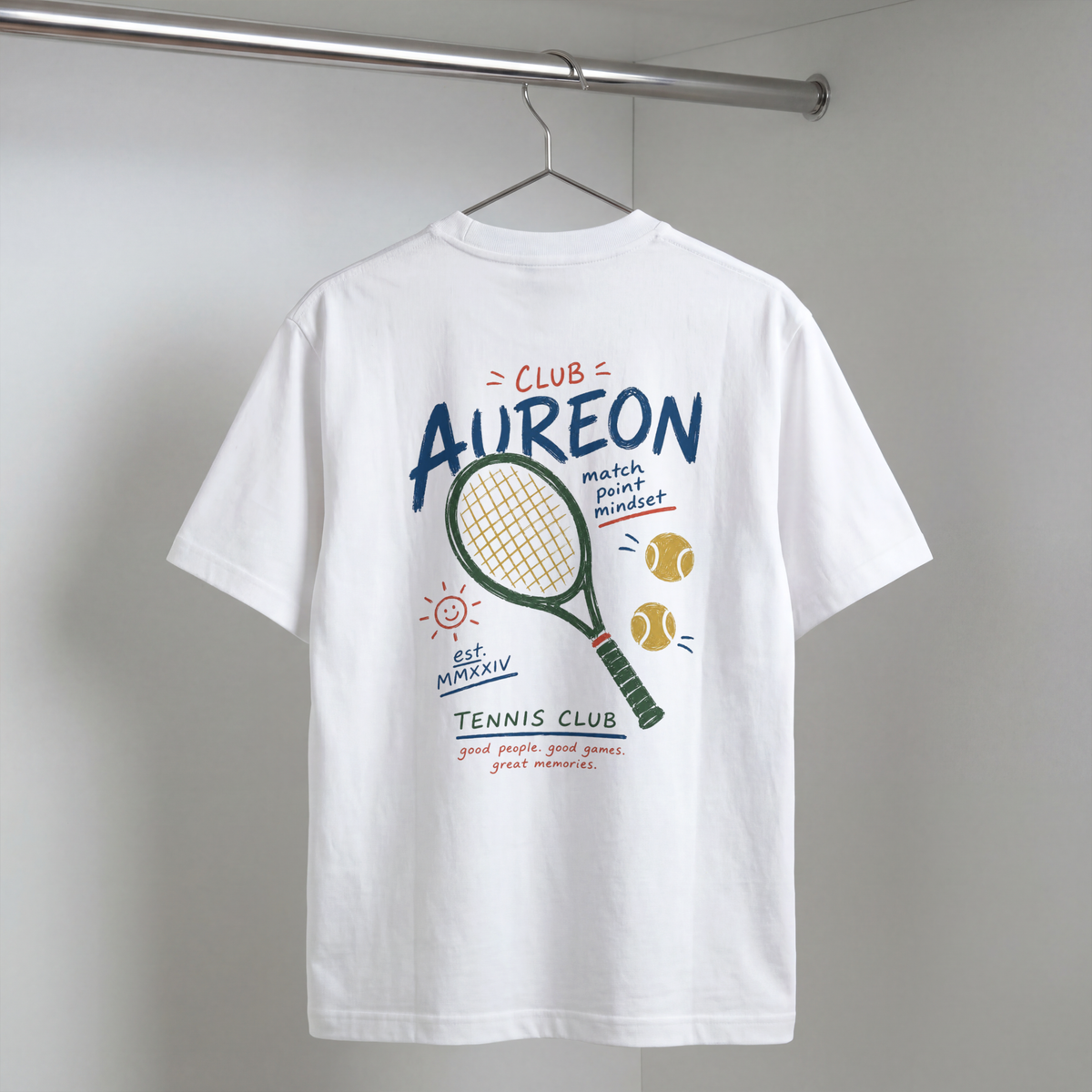 Tennis Tee — "Club Aureon" Graphic Tennis Shirt