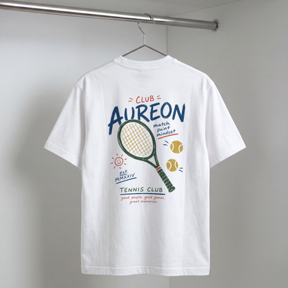 Tennis Tee — "Club Aureon" Graphic Tennis Shirt
