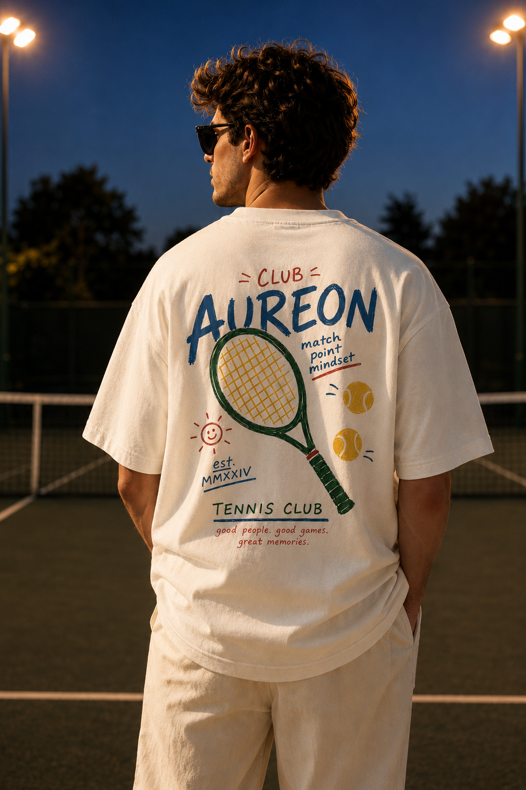Tennis Tee — "Club Aureon" Graphic Tennis Shirt