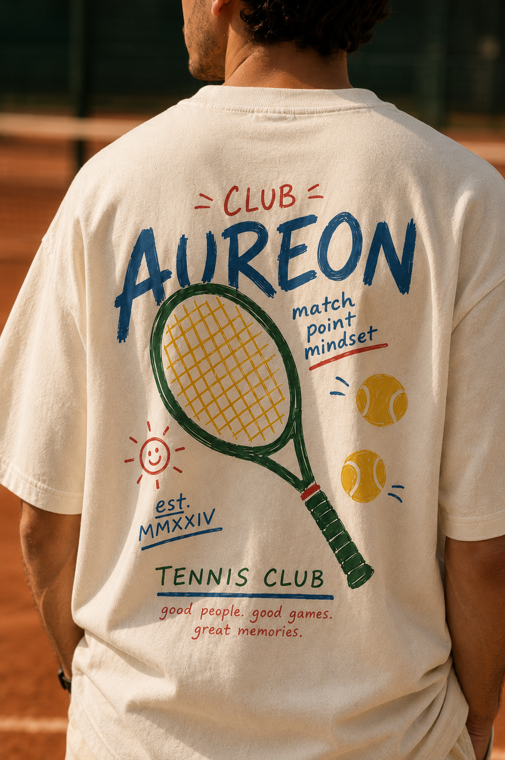 Tennis Tee — "Club Aureon" Graphic Tennis Shirt