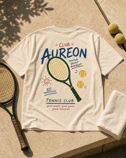 Tennis Tee — "Club Aureon" Graphic Tennis Shirt