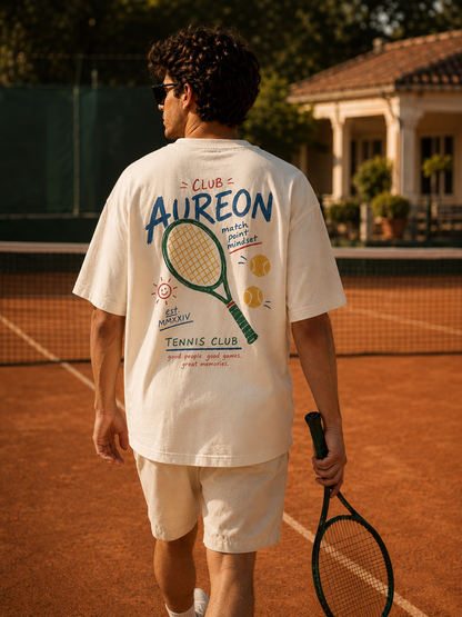 Tennis Tee — "Club Aureon" Graphic Tennis Shirt