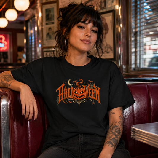 Halloween Pumpkin Graphic Tee — Spooky Jack-o'-Lantern Shirt