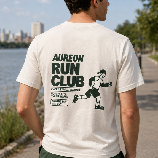 Run Club T‑Shirt — Aureon Run Club Graphic Tee (Every Stride Counts)