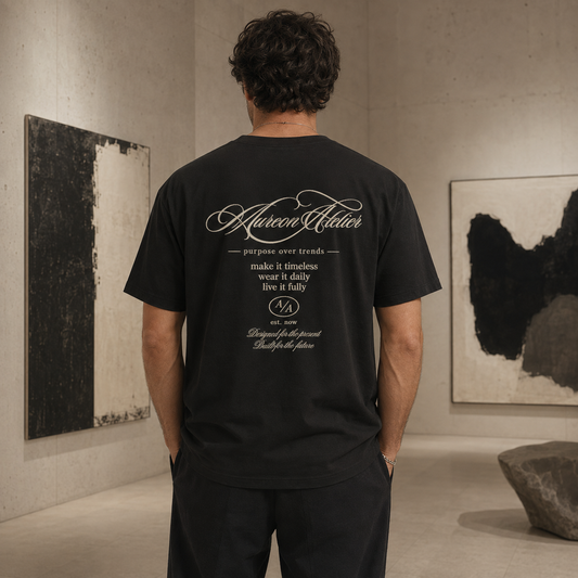 Back-Print Script Logo T‑Shirt — 'Aureon Attire' Inspirational Graphic Tee