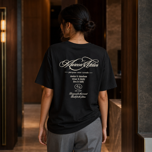 Back-Print Script Logo T‑Shirt — 'Aureon Attire' Inspirational Graphic Tee