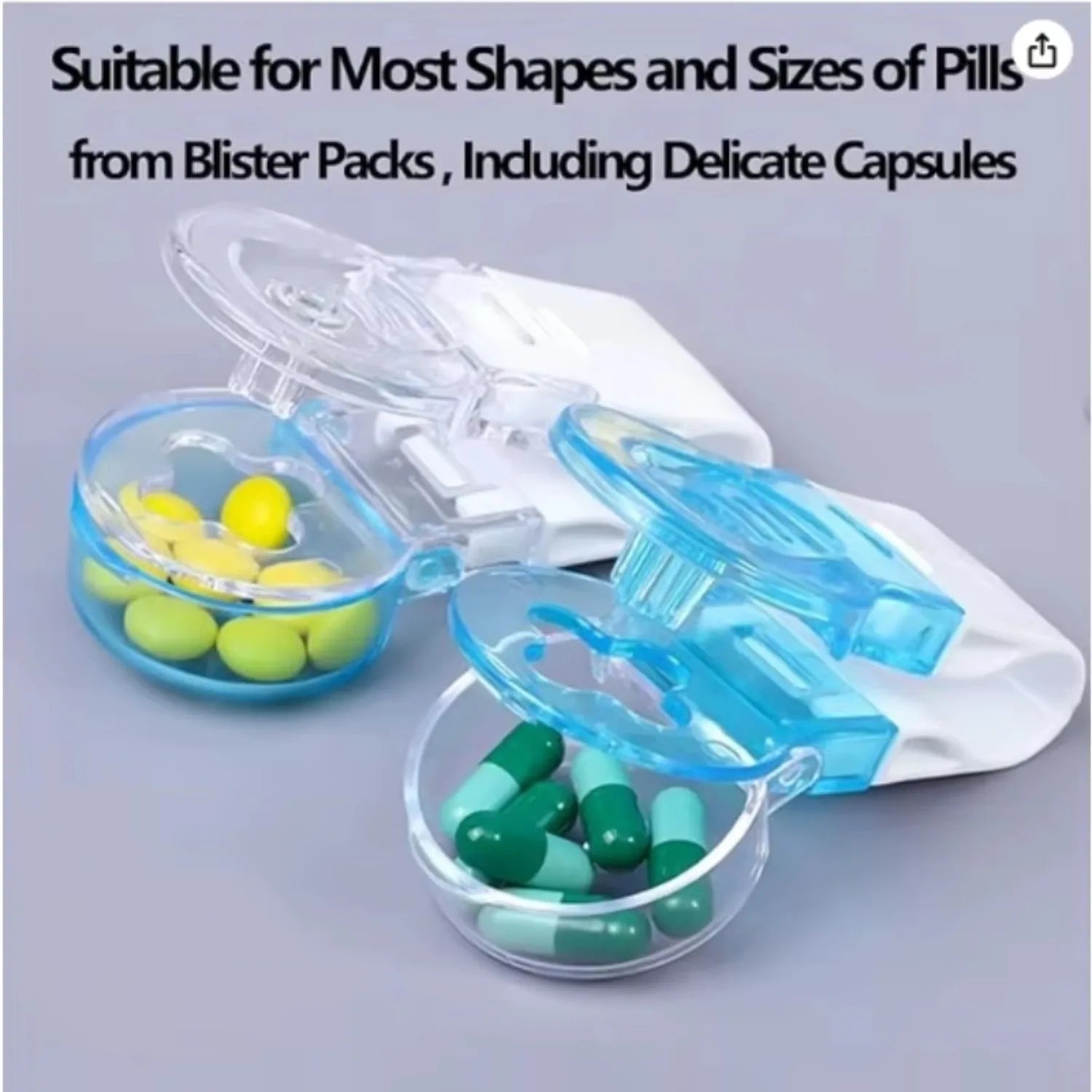 1/2 Pack Portable Pill Remover Easily Remove Pills without Contact Anti-Contamination Tablet Pill Cover Opener Auxiliary Tool