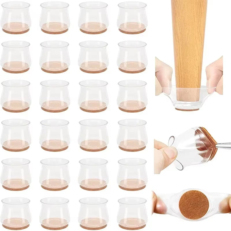 16/4Pcs Chair Leg Caps Silicone Feet Protector Pads Furniture Table Covers Socks Plugs Cover Furniture Leveling Feet Home Decor