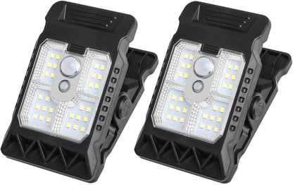 Clip on Solar Lights Outdoor Waterproof，45 Leds Solar Motion Sensor Lights Outdoor 3 Modes 3 Mounting Ways, Solar Security Lights for Fence, Wall, Patio