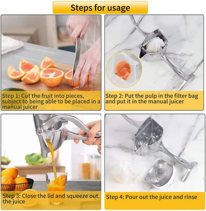 Manual Juice Squeezer Aluminum Alloy Hand Pressure Juicer Pomegranate Orange Lemon Sugar Cane Juice Kitchen Bar Fruit Tools Acce