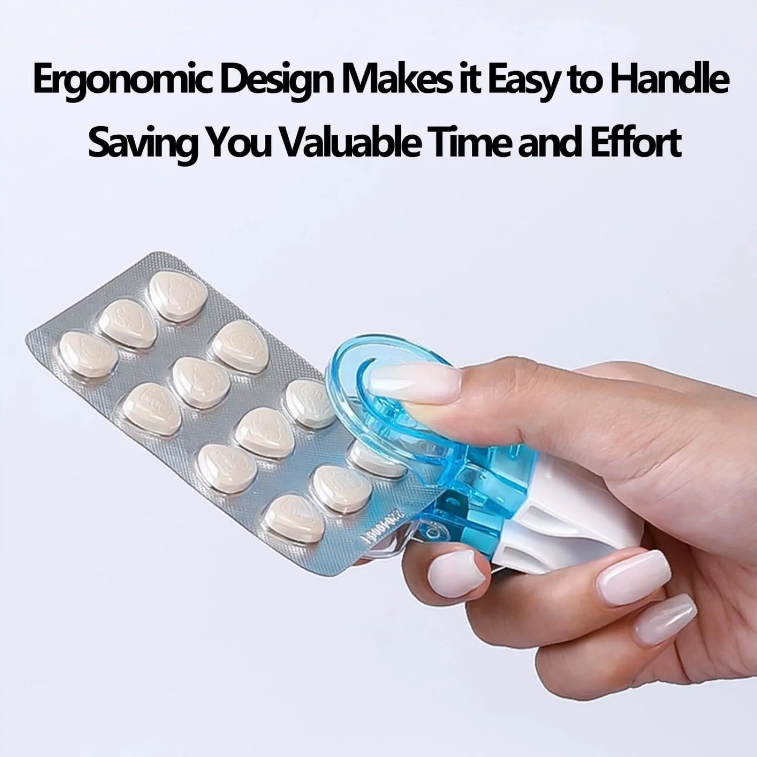 1/2 Pack Portable Pill Remover Easily Remove Pills without Contact Anti-Contamination Tablet Pill Cover Opener Auxiliary Tool