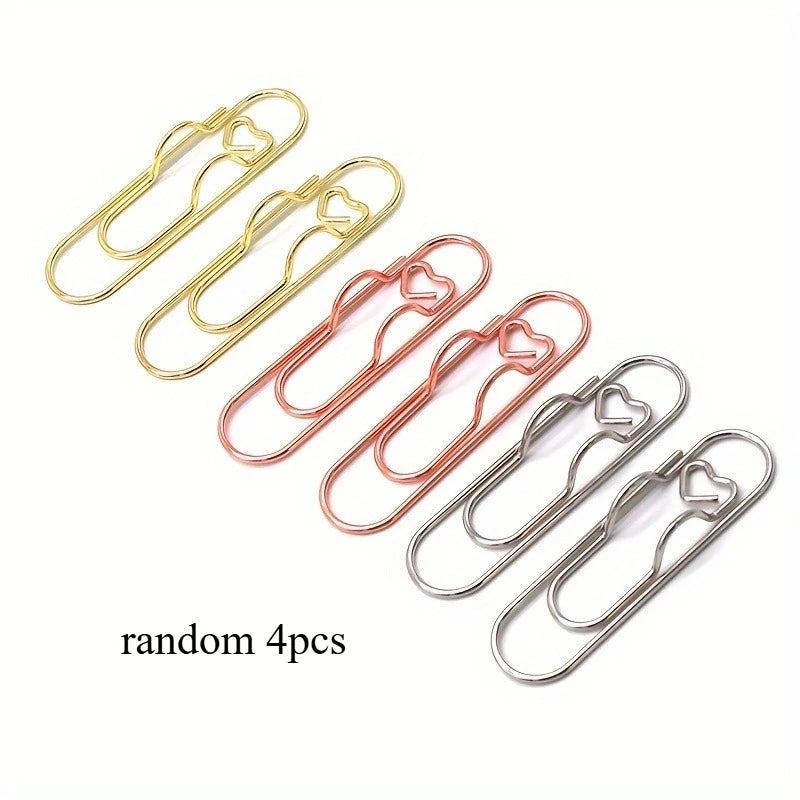 4 Multifunctional Pen Clip Pen Hanging Love Paper Clip Pen Button Notebook Accessories Fixed Seat Pen Clip