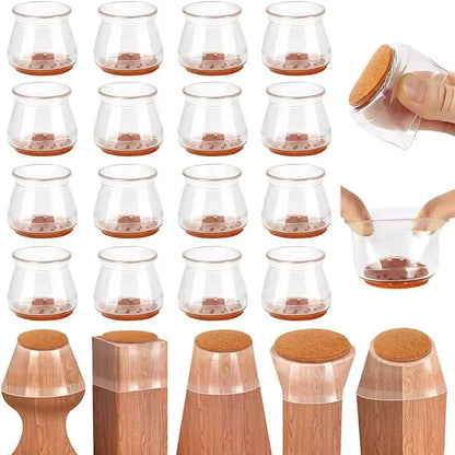 16/4Pcs Chair Leg Caps Silicone Feet Protector Pads Furniture Table Covers Socks Plugs Cover Furniture Leveling Feet Home Decor