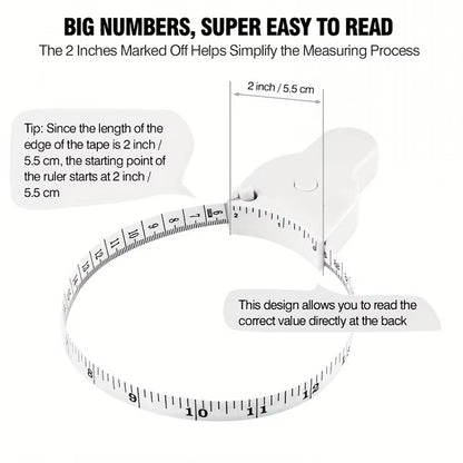 Portable Automatic Telescopic Tape Circumference Sewing Tailor Dressmaking Measure Ruler Meter Film for Waist Chest Legs