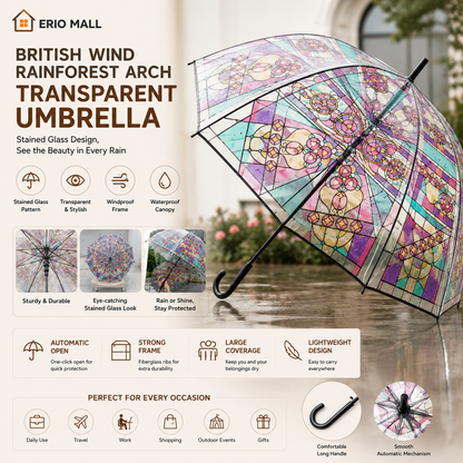 Stained Glass Transparent Umbrella