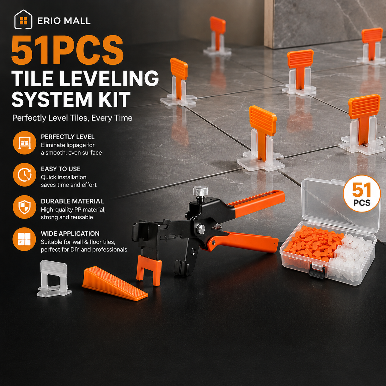 51PCS Tile Leveling System Kit