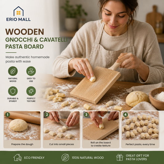 1Pc Wooden Gnocchi and Cavatelli Pasta Board, 8.5 Inch