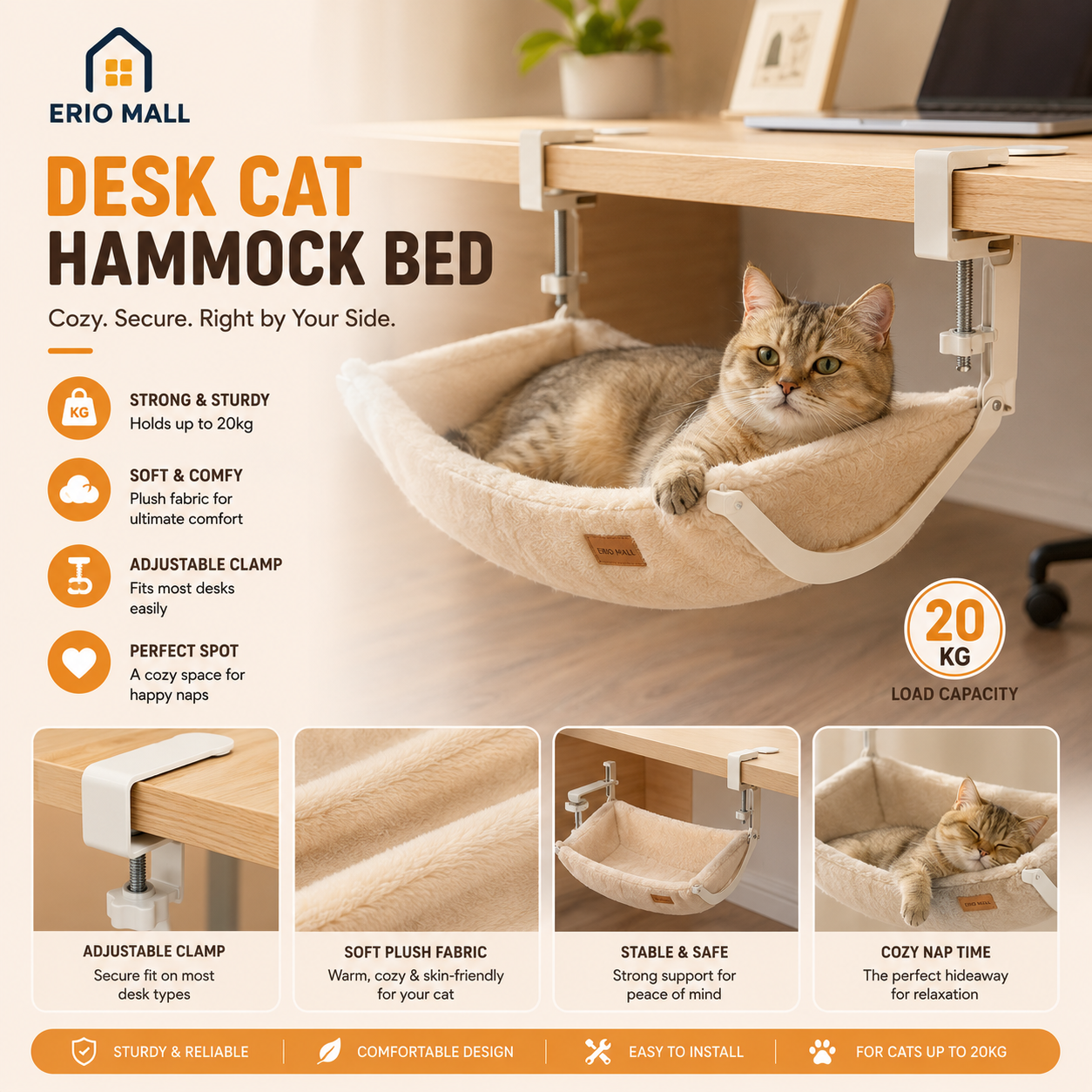Desk Cat Hammock Bed